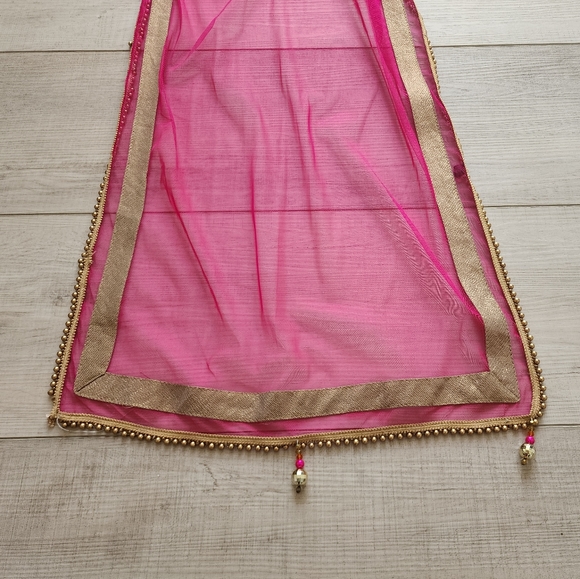 Indian Punjabi Hot Pink Magenta Salwar Kameez Suit size 32 XS - Picture 5 of 6